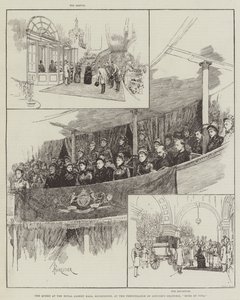 Drottningen i Royal Albert Hall, Kensington, vid framförandet av Gounods oratorium, Mors et Vita