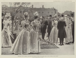 Det kungliga besöket på Irland, hertigen och hertiginnan av York vid trädgårdsfesten på Viceregal Lodge, Dublin av Amedee Forestier