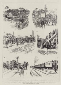 Soudan Advance, avgång av 6:e Royal Warwickshire Regiment för fronten från Sidi-Gaber Station, Ramleh, den 9 januari