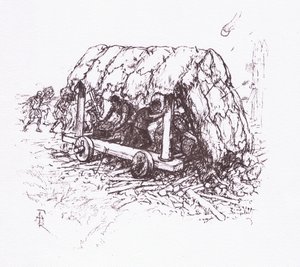 Sköldpaddan, en fältmaskin, illustration från The Roman Soldier, 1928