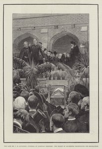 Den framlidne Mr CH Spurgeon, begravning på Norwood Cemetery, biskopen av Rochester uttalar välsignelsen