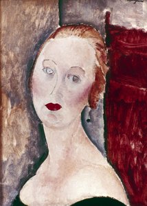 En blond kvinna. Porträtt av Germaine Survage, 1918. av Amedeo Modigliani
