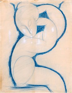 Karyatid, 1913-1915 av Amedeo Modigliani