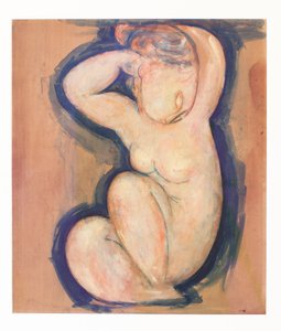 Caryatid, cirka 1914 (olja på kartong) av Amedeo Modigliani