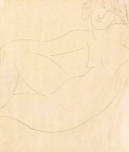 Naken kvinna lutad, 1918 av Amedeo Modigliani