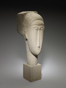 Huvud, 1911-12 (kalksten) av Amedeo Modigliani