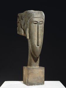 Huvud, ca 1910-12 (kalksten) av Amedeo Modigliani
