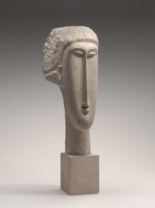 Kvinnohuvud, ca 1910-1911 (kalksten) av Amedeo Modigliani