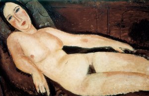 Naken på en soffa. Målning av Amedeo MODIGLIANI (1884-1920)