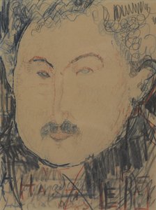 Porträtt av Adolphe Basler, ca 1916 (conté krita) av Amedeo Modigliani