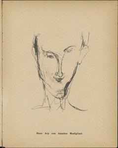 Porträtt av Hans Arp 1886-1966, 1916. av Amedeo Modigliani
