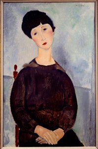 Porträtt av en sittande brun flickmålning av Amedeo Modigliani av Amedeo Modigliani