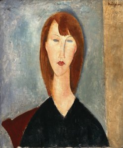 Porträtt av en okänd modell (olja på duk) av Amedeo Modigliani