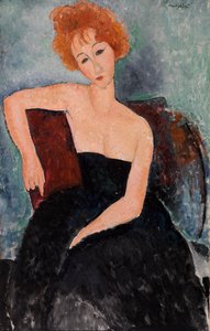 Rödhårig flicka i aftonklänning av Amedeo Modigliani