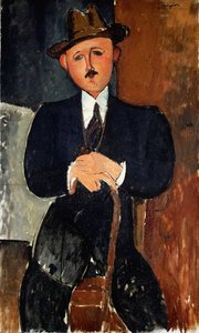 Sittande man av Amedeo Modigliani