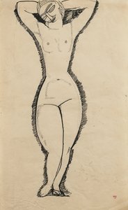 Stående naken med upphöjda armar, 1911