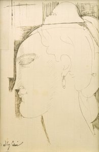 Huvudet av en kvinna av Amedeo Modigliani