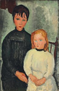 Två tjejer; De två flickorna, 1918 av Amedeo Modigliani