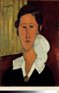 Kvinna med krage eller porträtt av Anna Zborowska av Amedeo Modigliani