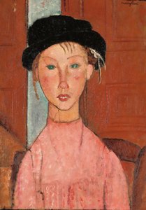 Ung flicka i en basker, 1918 av Amedeo Modigliani
