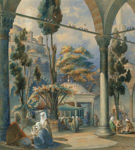 Gården till Sultan Bayezid-moskén i Konstantinopel