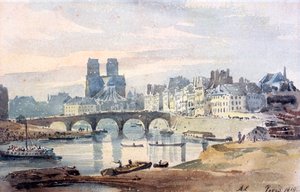 Notre-Dame de Paris från Ile Saint-Louis, 1819