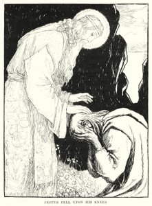 Festus föll på knä (gravyr) av Amelia M. (attr.to) Bowerley or Bauerle