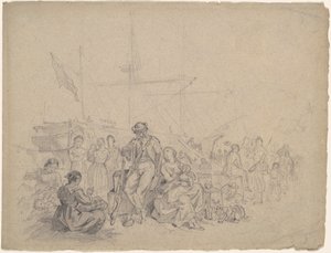 Docksidescen av American 19th Century