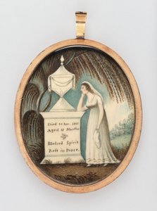 Minnesminiatyr av American 19th Century