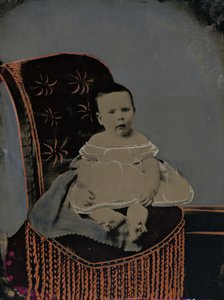 Porträtt av en baby av American 19th Century
