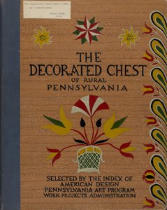 Omslag för den föreslagna portföljen "Decorated Chests of Rural Pennsylvania" av American 20th Century