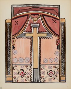 Skylt 13: Design med kors, Chimayo: Från portföljen "Spanska kolonialdesigner i New Mexico" av American 20th Century