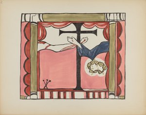 Skylt 14: Huvudaltartavla, Chimayo: Från portföljen "Spanska koloniala mönster i New Mexico" av American 20th Century