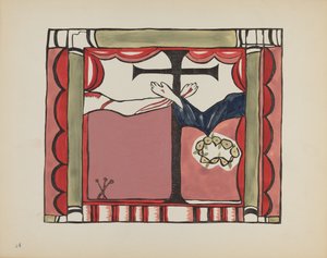 Skylt 14: Huvudaltartavla, Chimayo: Från portföljen "Spanska koloniala mönster i New Mexico" av American 20th Century