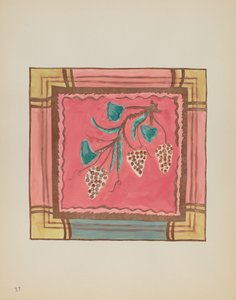 Plåt 17: Druvor, altarpanel: Från portföljen "Spanska kolonialdesigner i New Mexico" av American 20th Century