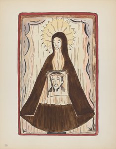 Plåt 20: Saint Veronica: Från portföljen "Spanska kolonialdesigner i New Mexico" av American 20th Century
