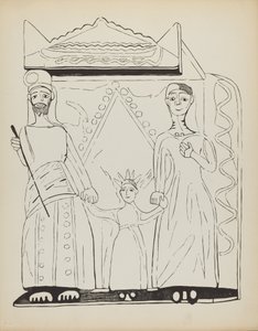 Tavla 28: Den heliga familjen: Från portföljen "Spanska kolonialdesigner i New Mexico" av American 20th Century