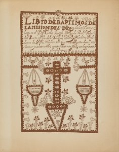 Platta 2: Jemez dopbok: Från portföljen "Spanska kolonialdesigner i New Mexico" av American 20th Century