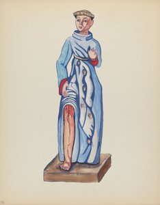 Skylt 36: Saint Roch: Från portföljen "Spanska kolonialdesigner i New Mexico" av American 20th Century