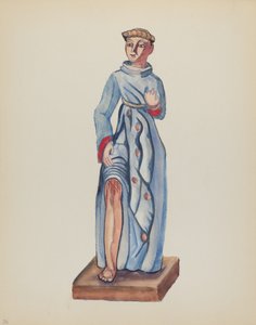 Skylt 36: Saint Roch: Från portföljen "Spanska kolonialdesigner i New Mexico" av American 20th Century