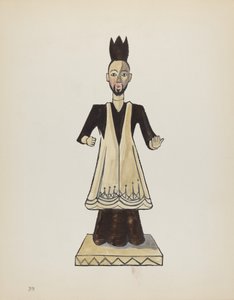 Skylt 39: Saint John Nepomuk: Från portföljen "Spanska koloniala mönster i New Mexico" av American 20th Century