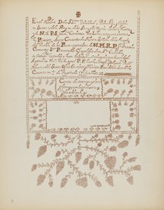Plåt 3: Pecos Book of Visitations: Från portföljen "Spanska kolonialdesigner i New Mexico" av American 20th Century
