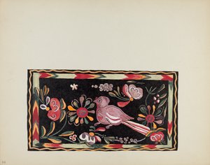 Skylt 44: Målad bröstdesign: Från portföljen "Spanska koloniala mönster i New Mexico" av American 20th Century