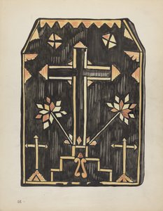 Skylt 46: Halmapplikationsdesign: Från portföljen "Spanska kolonialdesigner i New Mexico" av American 20th Century