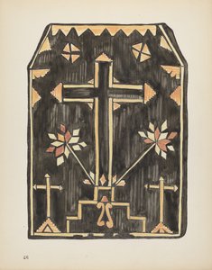 Skylt 46: Halmapplikationsdesign: Från portföljen "Spanska kolonialdesigner i New Mexico" av American 20th Century