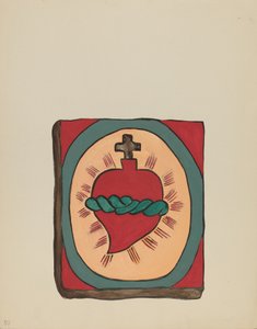 Plåt 50: Heligt hjärta: Från portföljen "Spanska kolonialdesigner i New Mexico" av American 20th Century