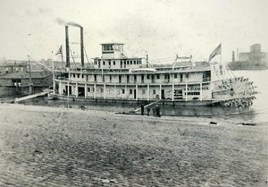 Akterhjulet "U.S. Oleander" i St. Louis, ca 1880 (svart/vitt foto) av American American