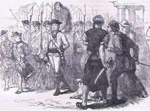 En landsman tjärad och befjädrad, illustration från Cassells History of the United States publicerad av Cassell, Petter & Galpin, c.1900 (litho) av American English school