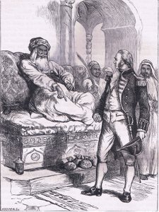 Captain Bainbridge and the Dey of Algiers, illustration från Cassells History of the United States publicerad av Cassell, Petter & Galpin, c.1900 (litho) av American English school