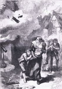 Incident in the Burning of Norfolk, illustration från Cassells History of the United States publicerad av Cassell, Petter & Galpin, c.1900 (litho)